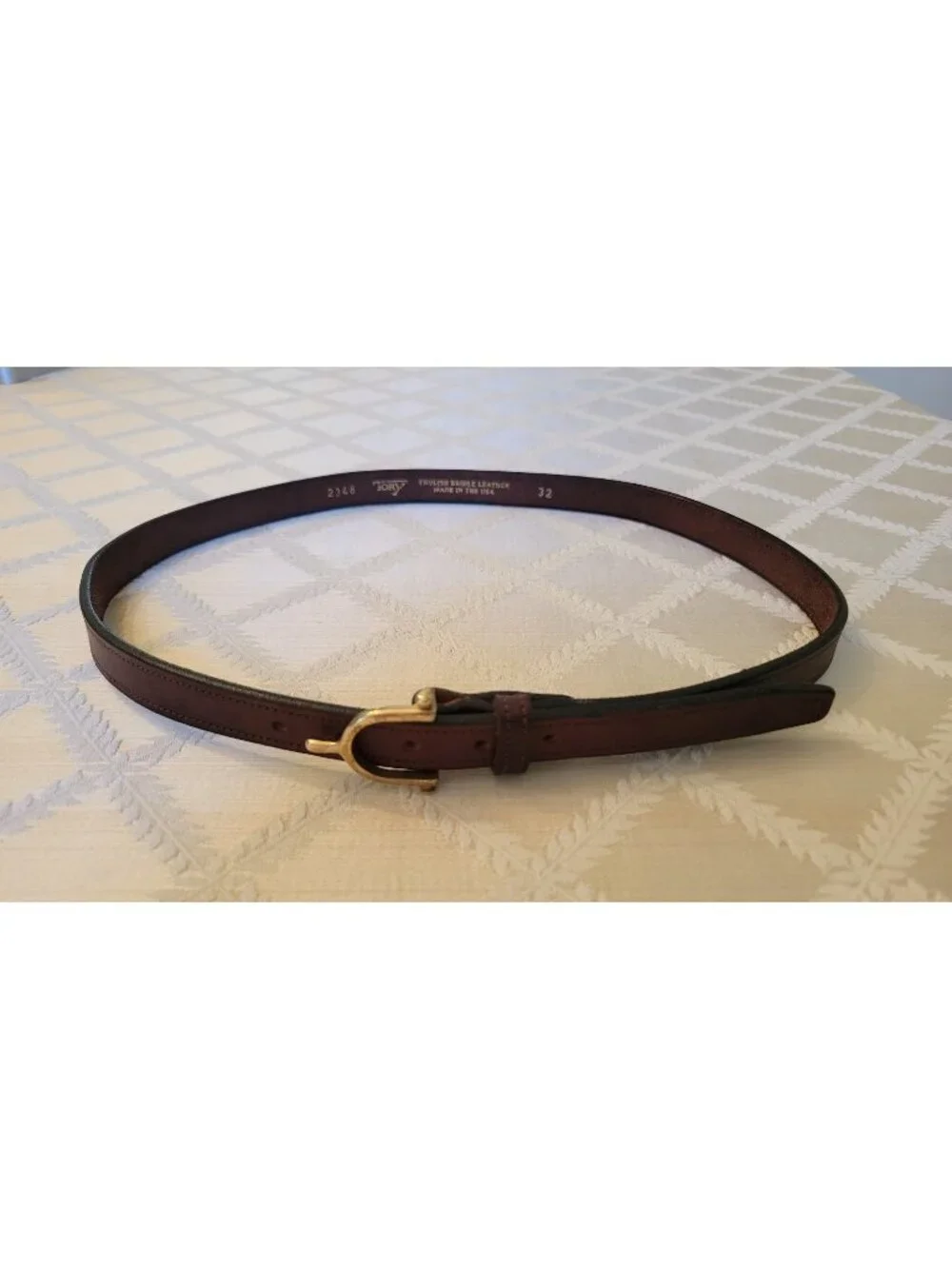 Tory Leather Women's Equestrian Belt - English Bridle Leather - Sz 32 - Made USA